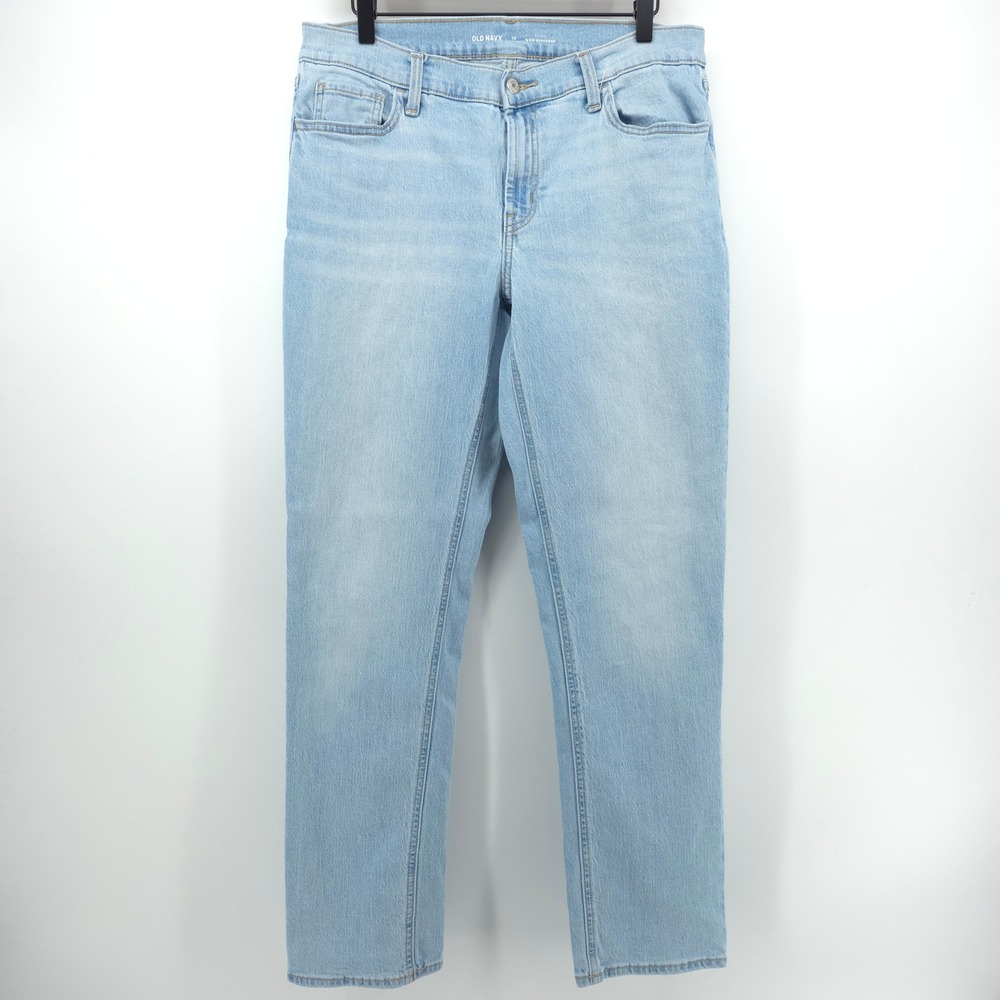 Old Navy Women Jeans Wow Boyfriend Size 10 Light‎ Wash Blue Mid-Rise Straight